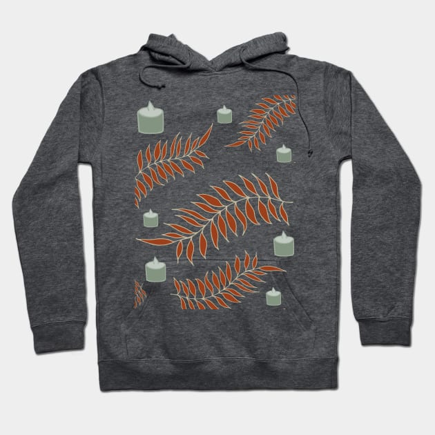 Festive leaves and candles Hoodie by DesignsbySerahO
